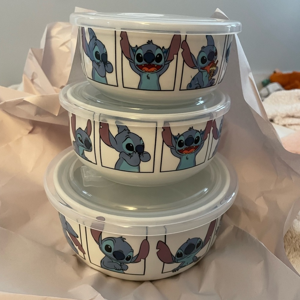 Disney stitch bowl set of 3